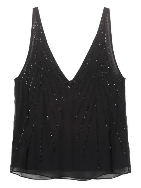 Retrofete beaded v-neck top