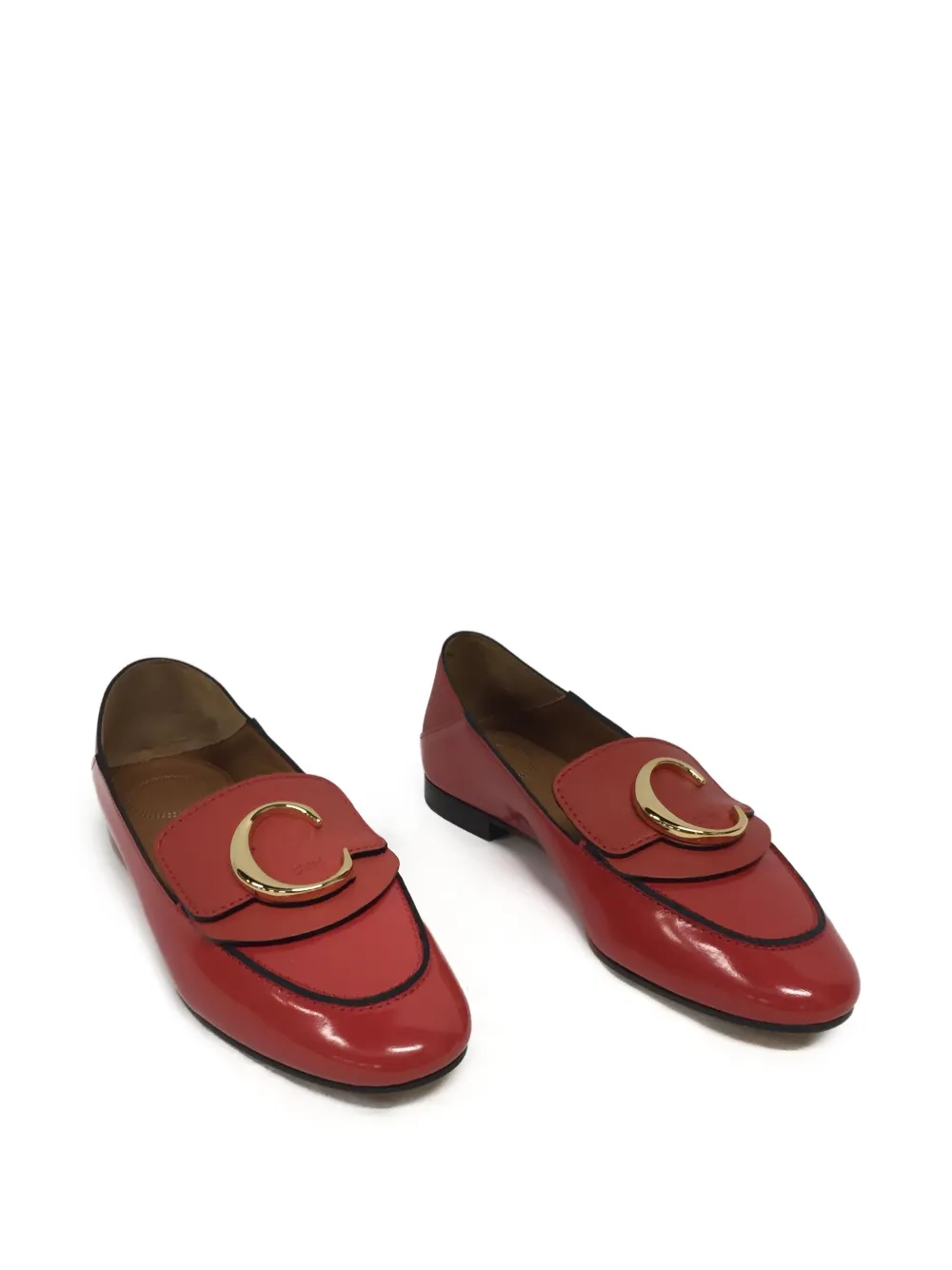 Chloé buckle-detail loafers Red