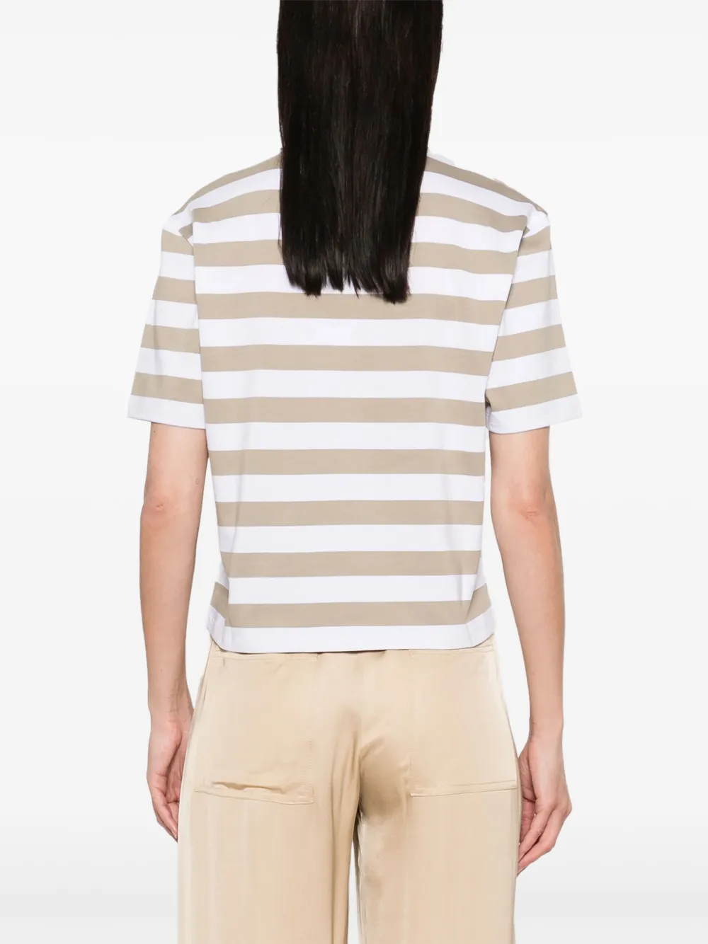 Theory Gestreept T-shirt Beige