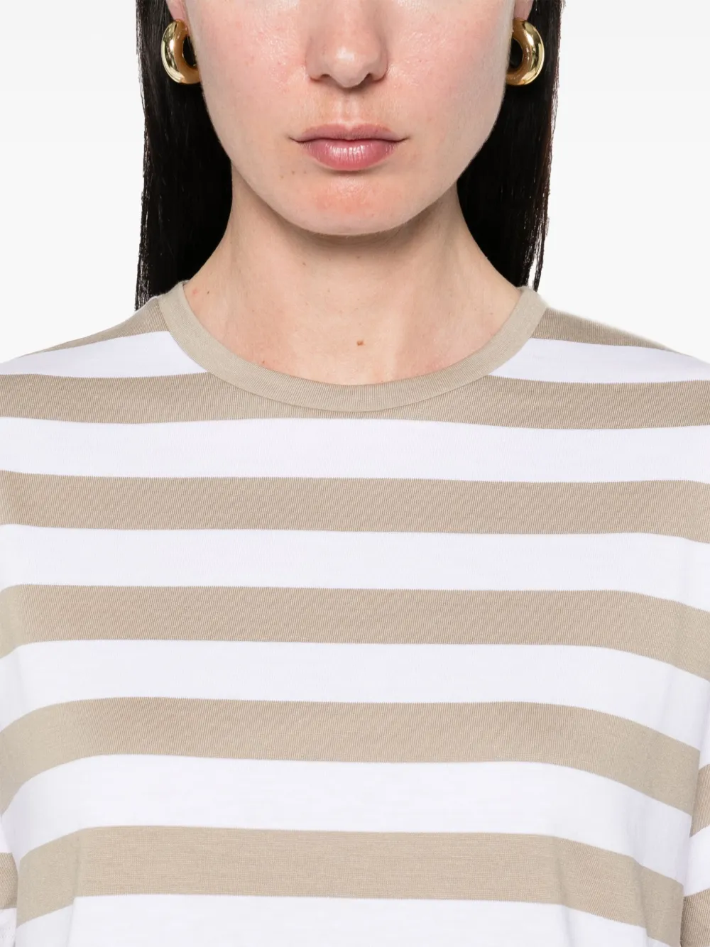 Theory Gestreept T-shirt Beige
