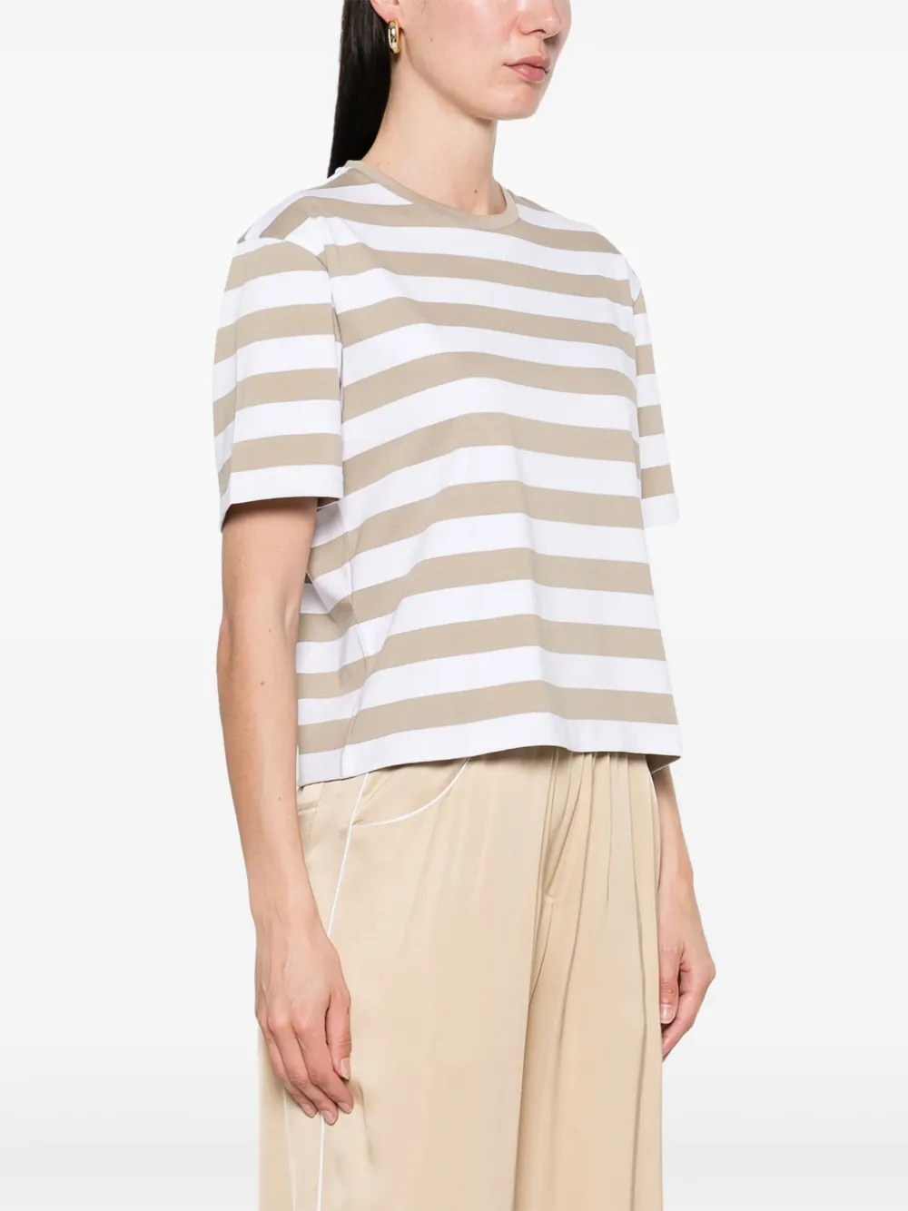 Theory Gestreept T-shirt Beige