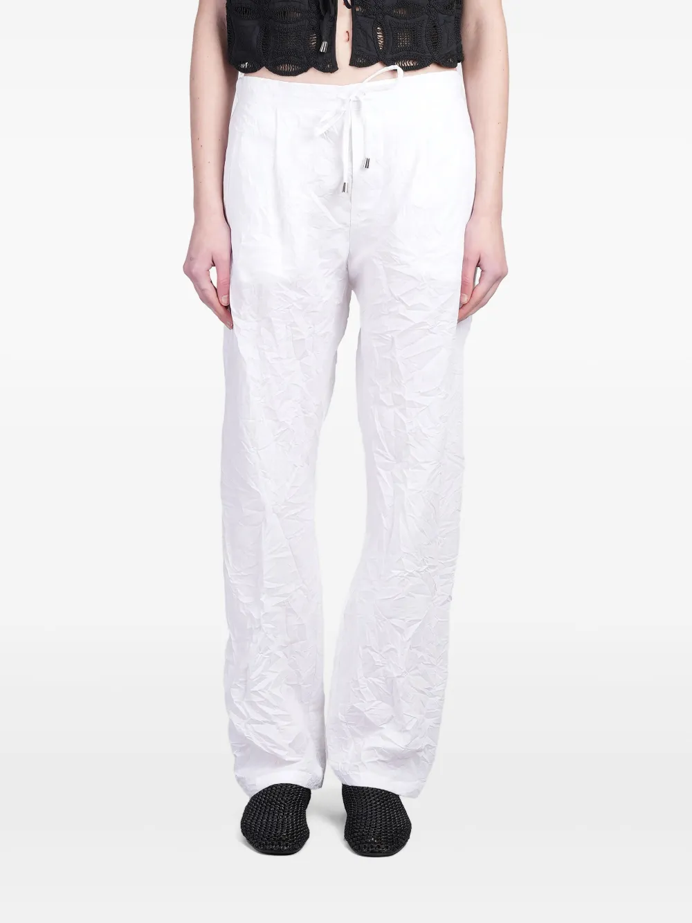 HOLY CAFTAN crinkled trousers | White | Image 1