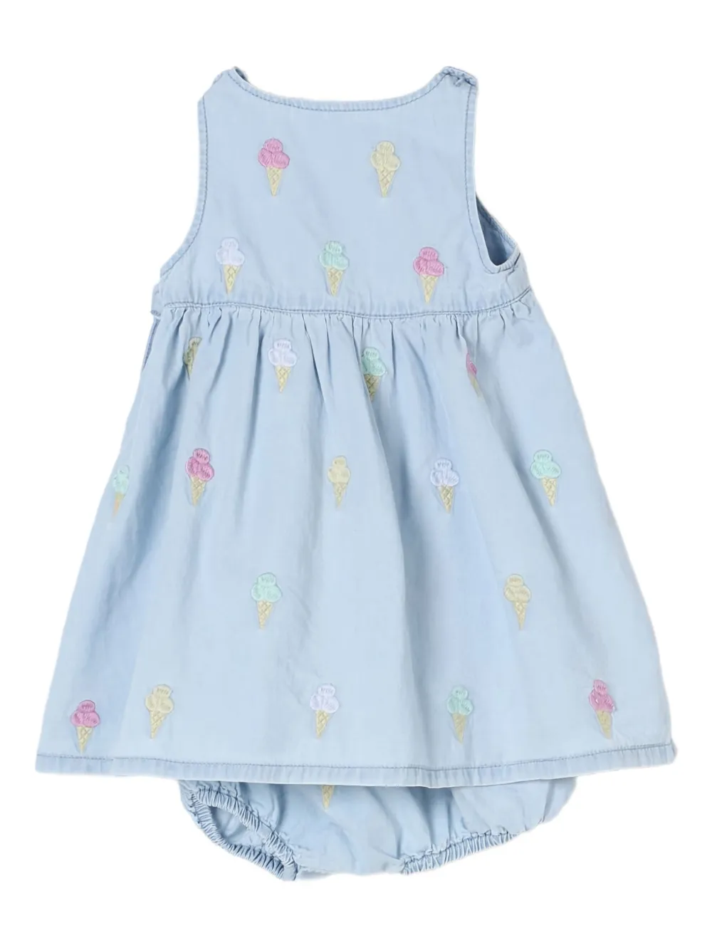 Stella McCartney Kids Jurk met borduurwerk Blauw