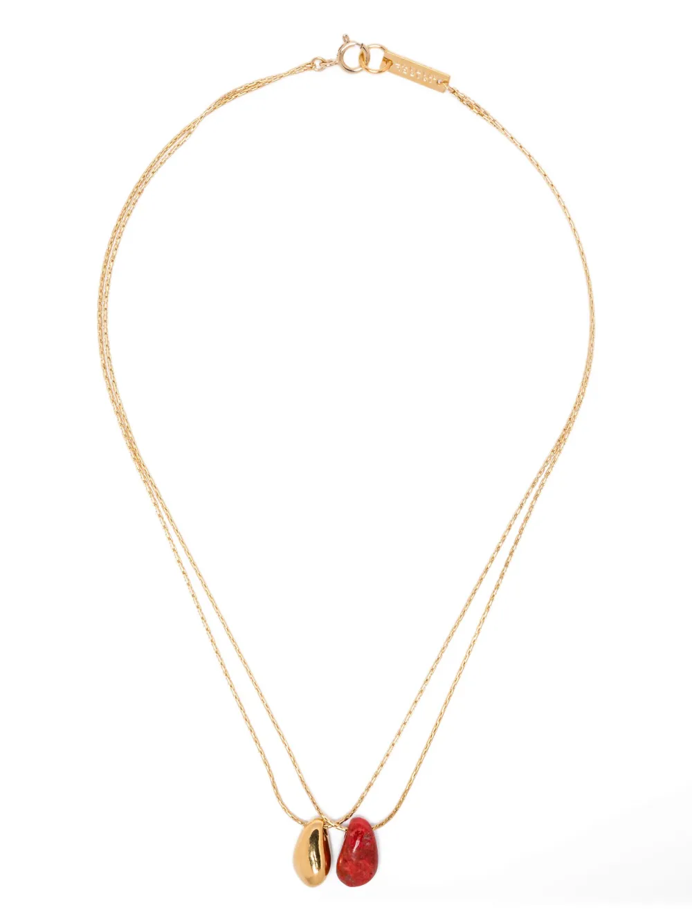 Isabel Marant Double-pendent Necklace In Gold