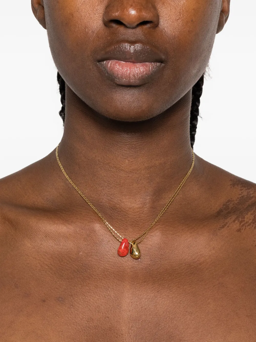 Isabel Marant Double-pendent Necklace In Gold