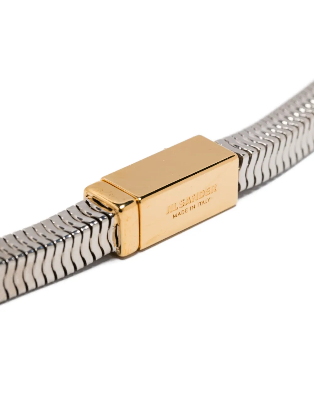 Jil Sander Brass Necklace In Silver