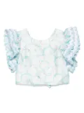 Miss Grant Kids graphic-print blouse - Blue