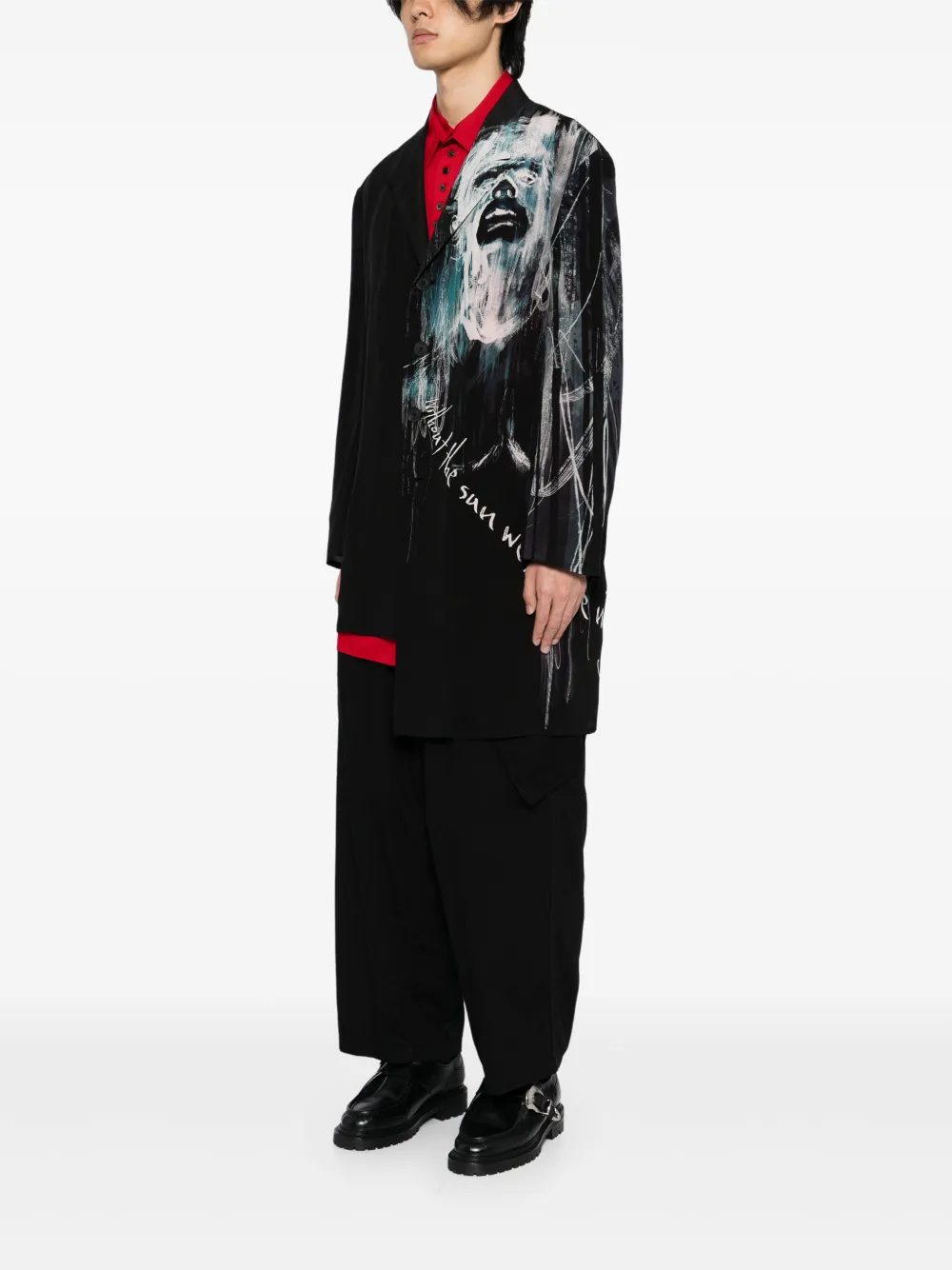 Yohji Yamamoto Blazer met patroon Zwart
