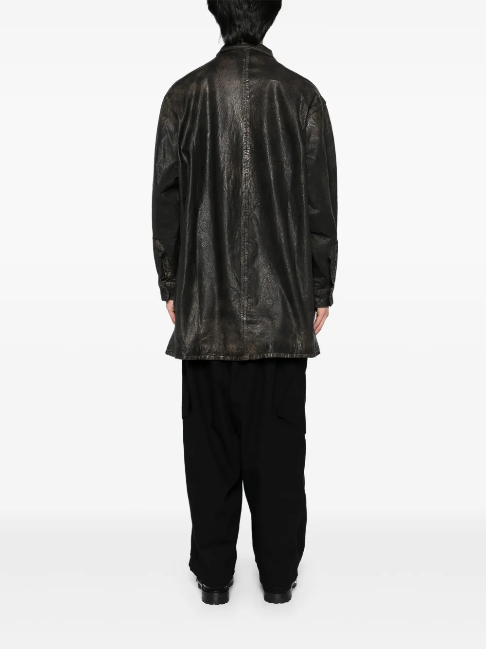 Shop Yohji Yamamoto Mimosa Shirt Jacket In Black