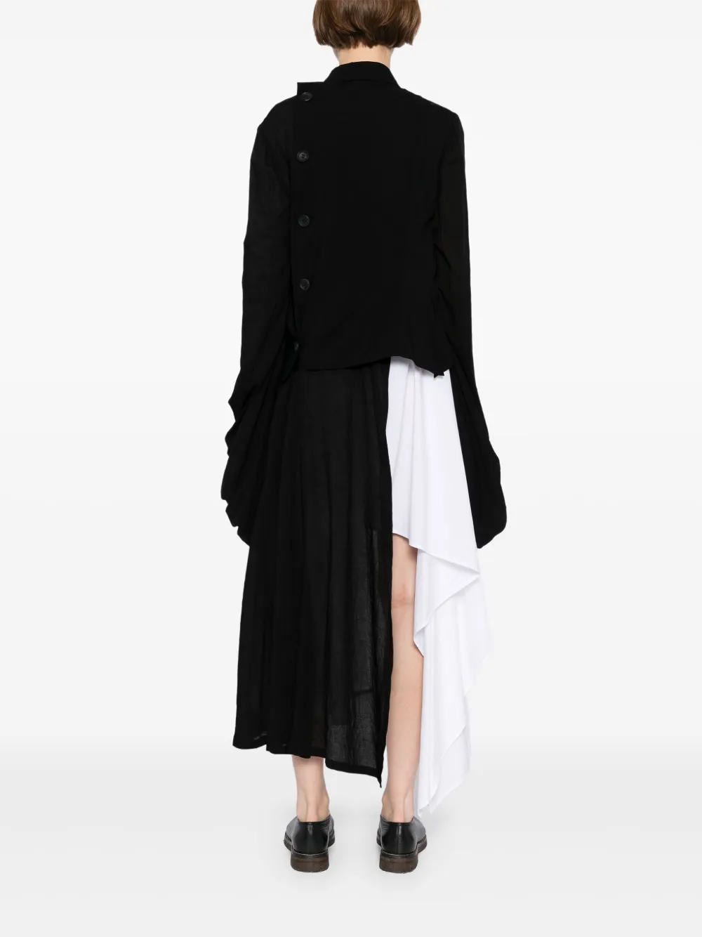 Yohji Yamamoto Wikkelblazer met ballonmouwen Zwart
