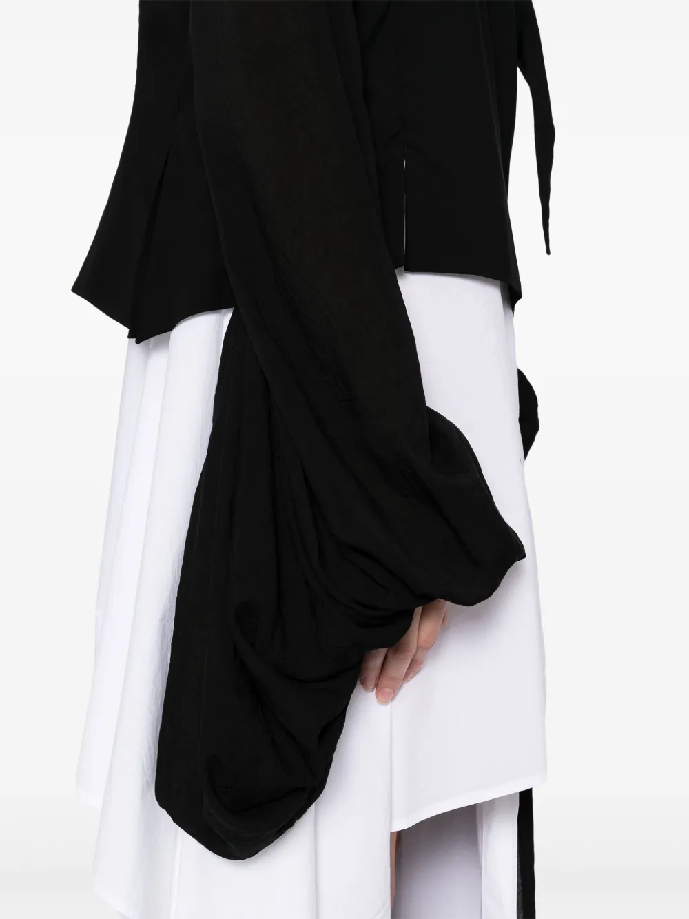 Yohji Yamamoto Wikkelblazer met ballonmouwen Zwart