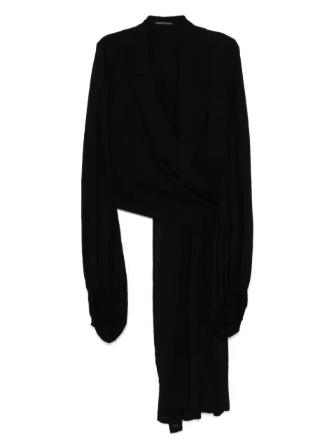 Yohji Yamamoto balloon-sleeves wrap blazer