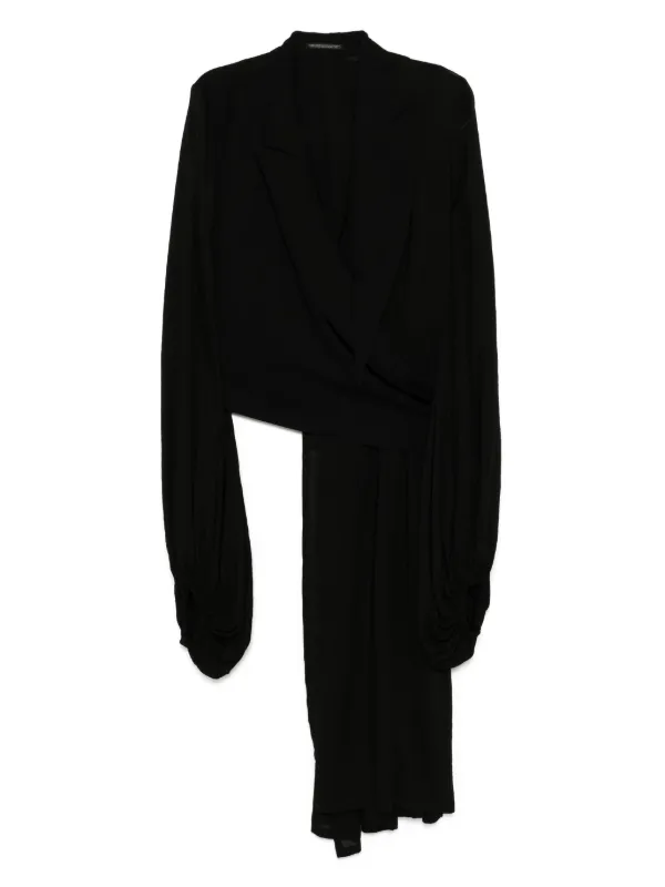 Yohji Yamamoto バルーンスリーブ ラップジャケット | ブラック