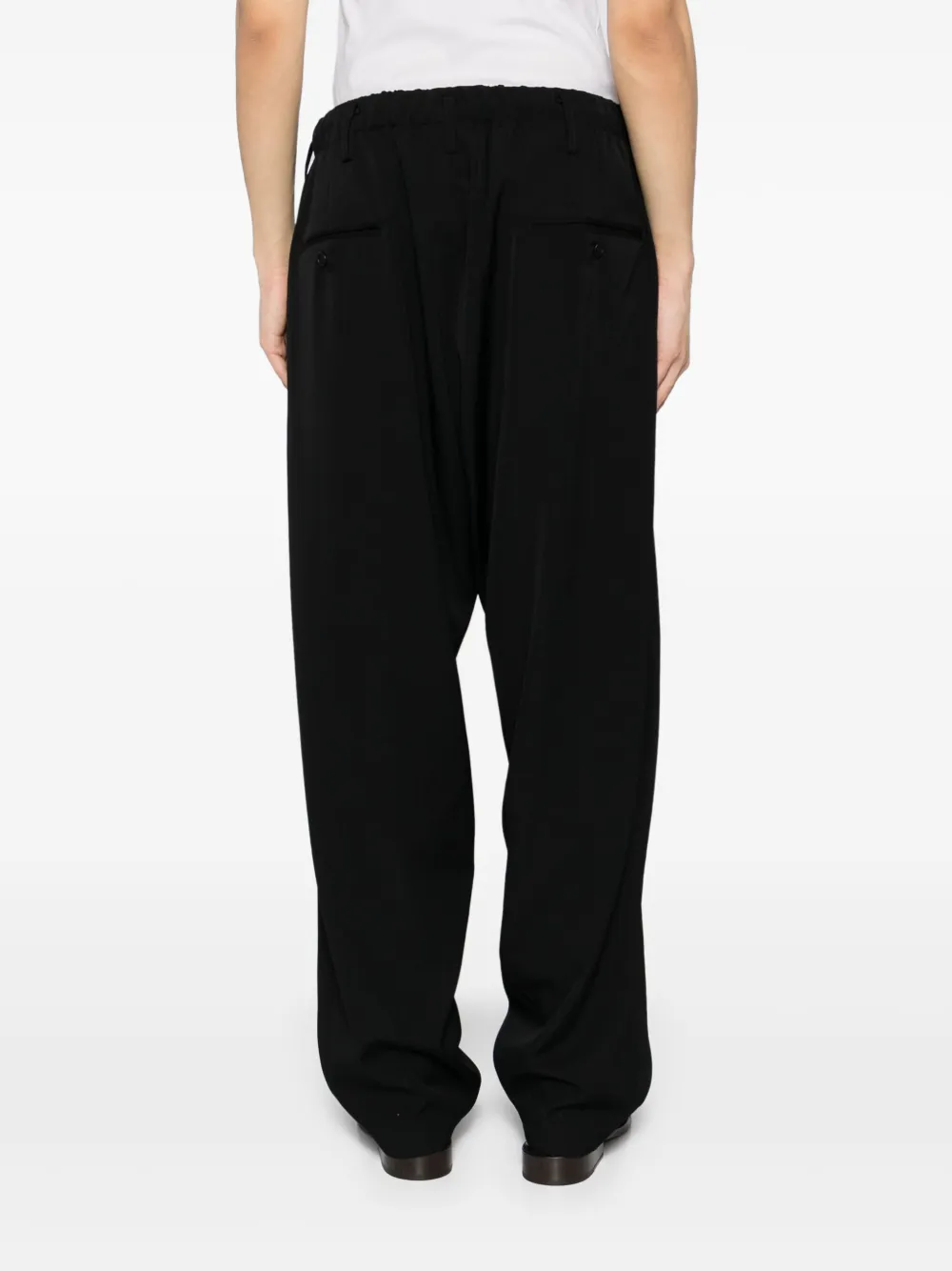 Yohji Yamamoto Wollen gabardine broek Zwart