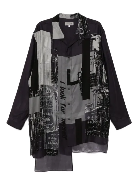 Yohji Yamamoto camisa con mensaje estampado