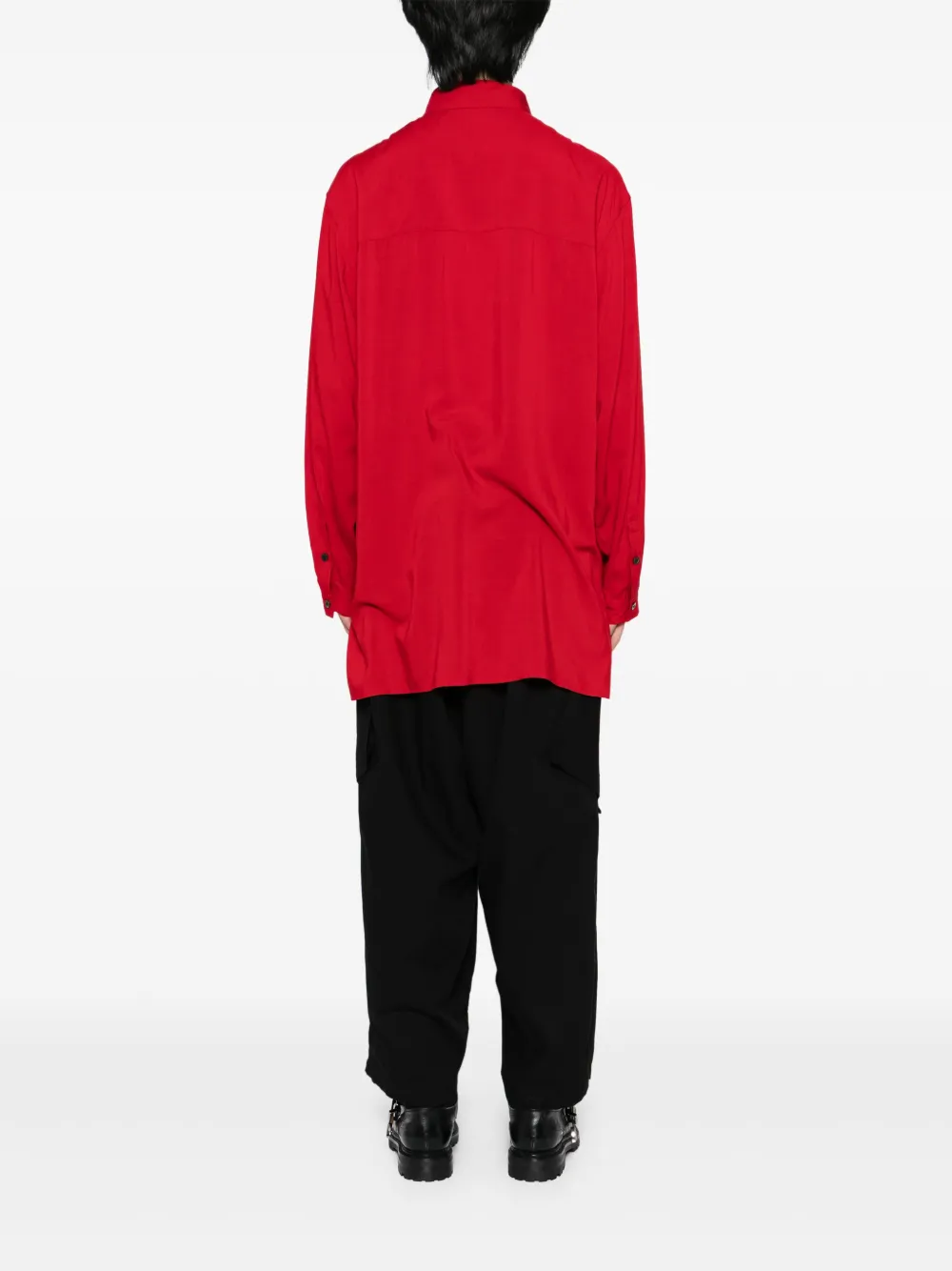 Yohji Yamamoto Overhemd met gespreide kraag Rood