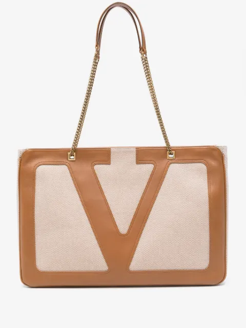 Valentino Garavani Viva Superstar large canvas shopping bag