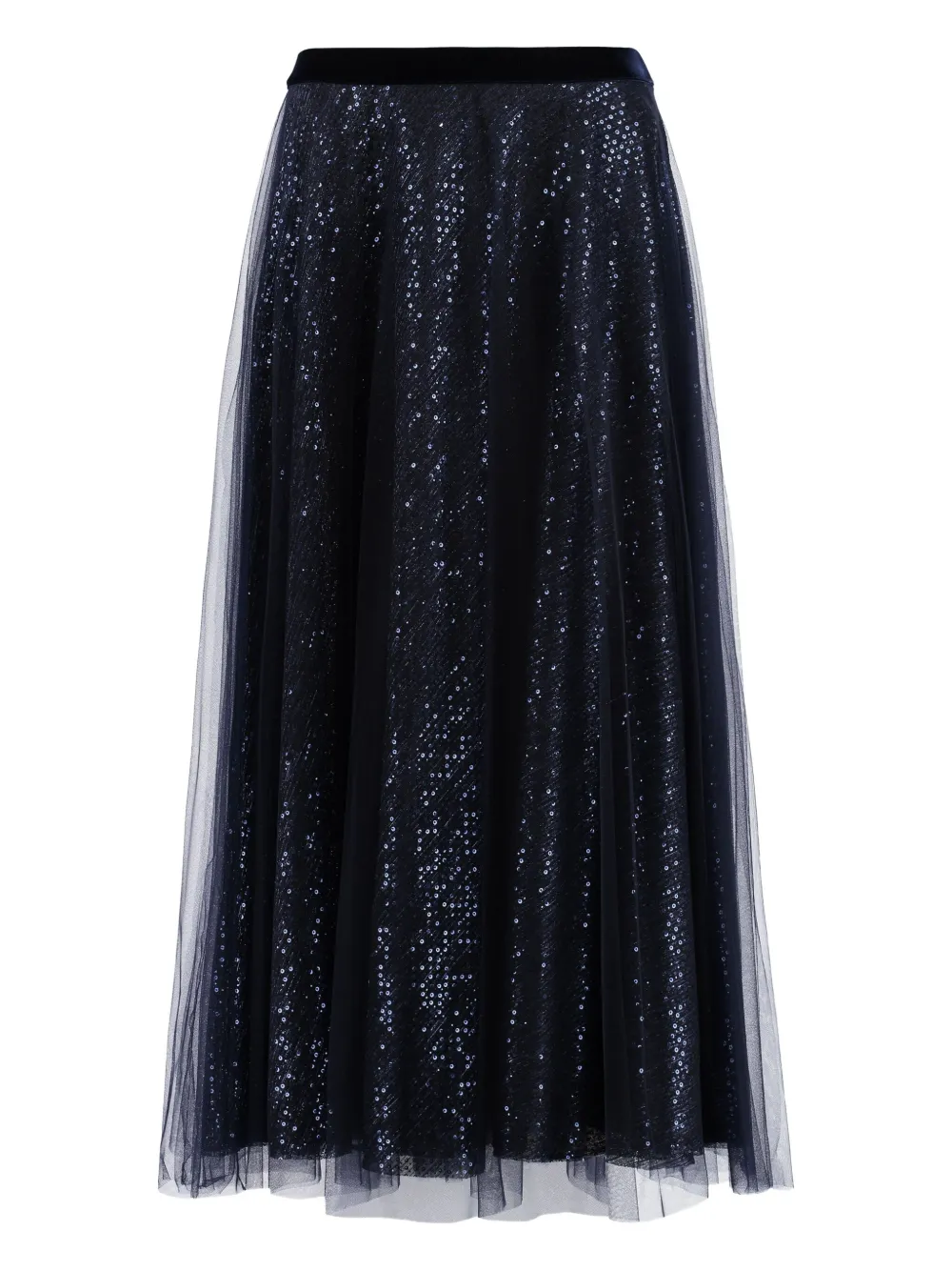 Talbot Runhof sequin-embellished tulle skirt | Blue | Image 1