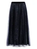 Talbot Runhof sequin-embellished tulle skirt - Blue