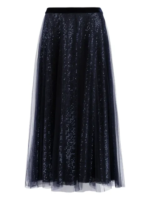 Talbot Runhof sequin-embellished tulle skirt