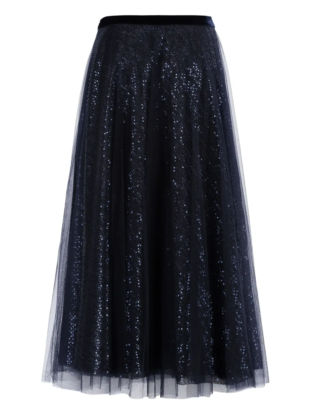Talbot Runhof Rok verfraaid met pailletten - Blauw