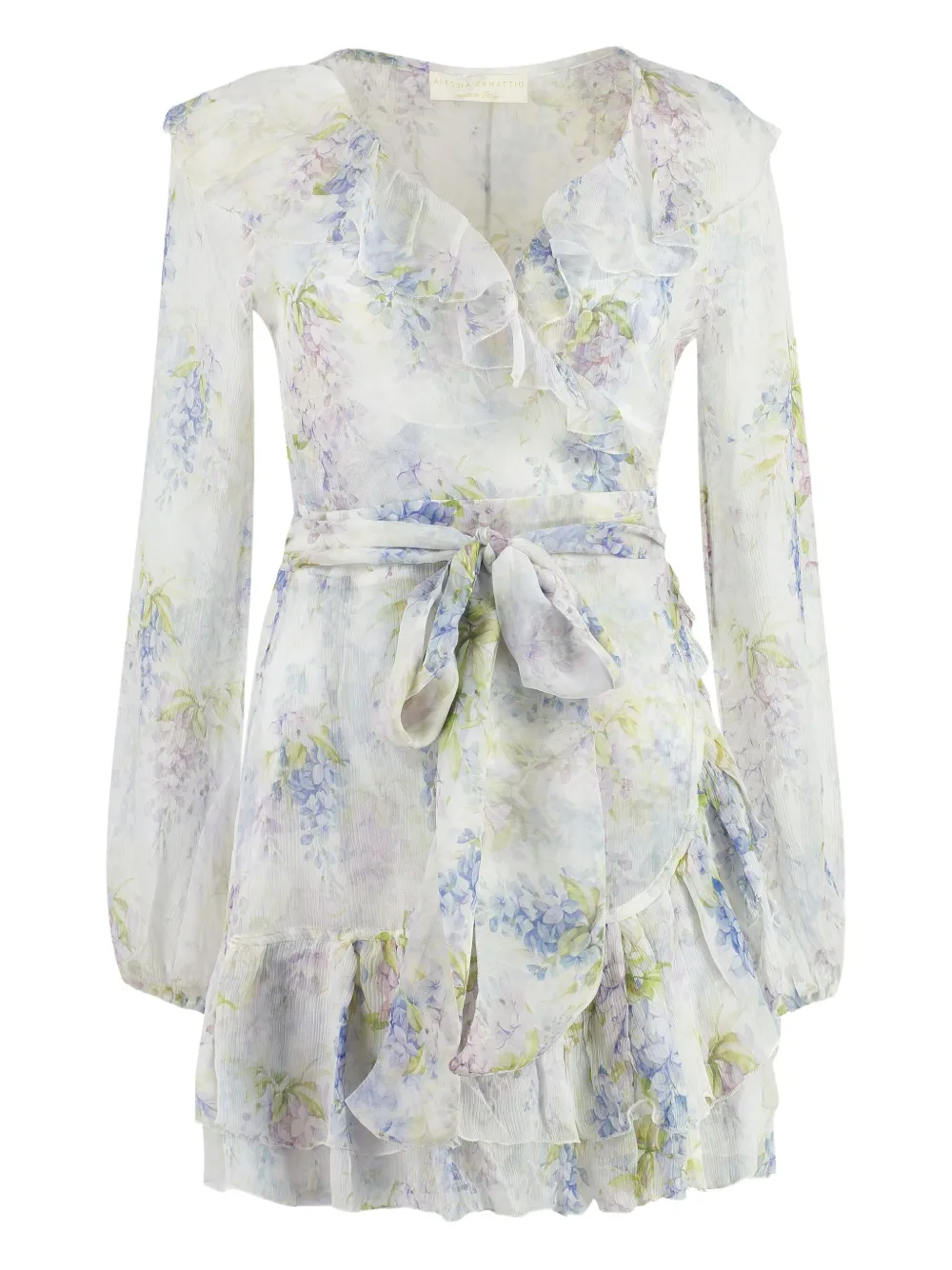 floral-print wrap dress