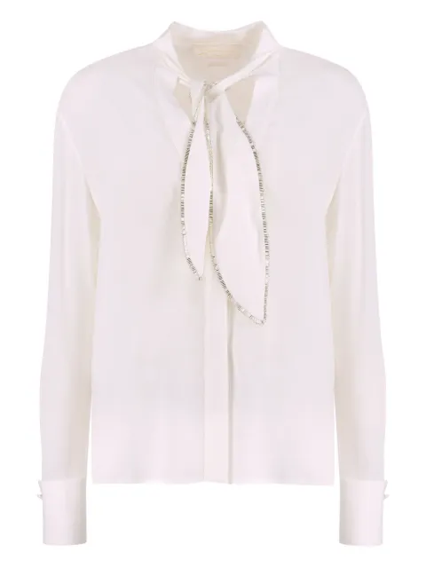Genny blusa de seda con moño en el cuello