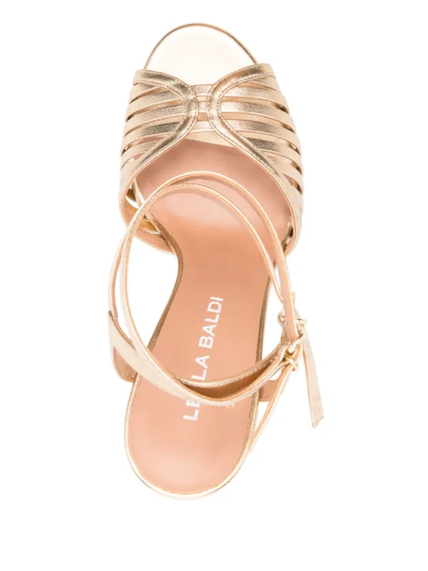 Lella Baldi 10mm metallic-effect Sandals | Gold | FARFETCH AU