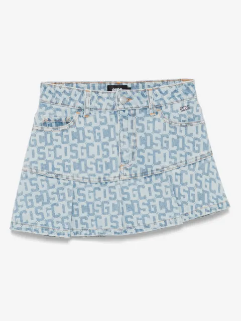 GCDS monogram denim mini skirt