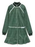 GCDS pinstriped zip-up mini dress - Green