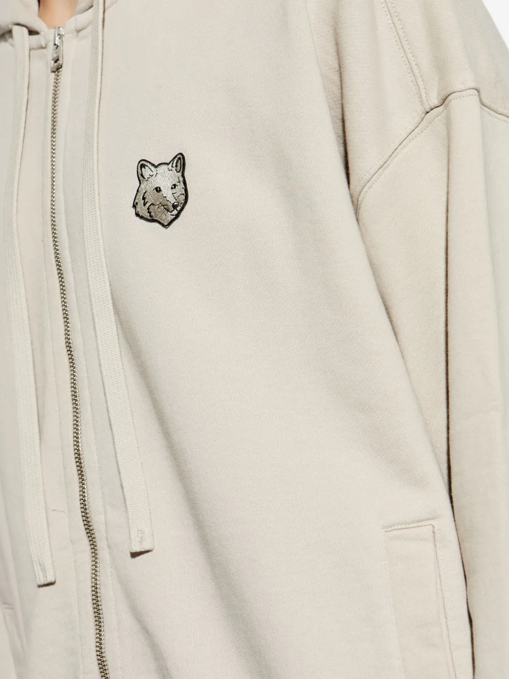 Maison Kitsuné Hoodie met rits Beige
