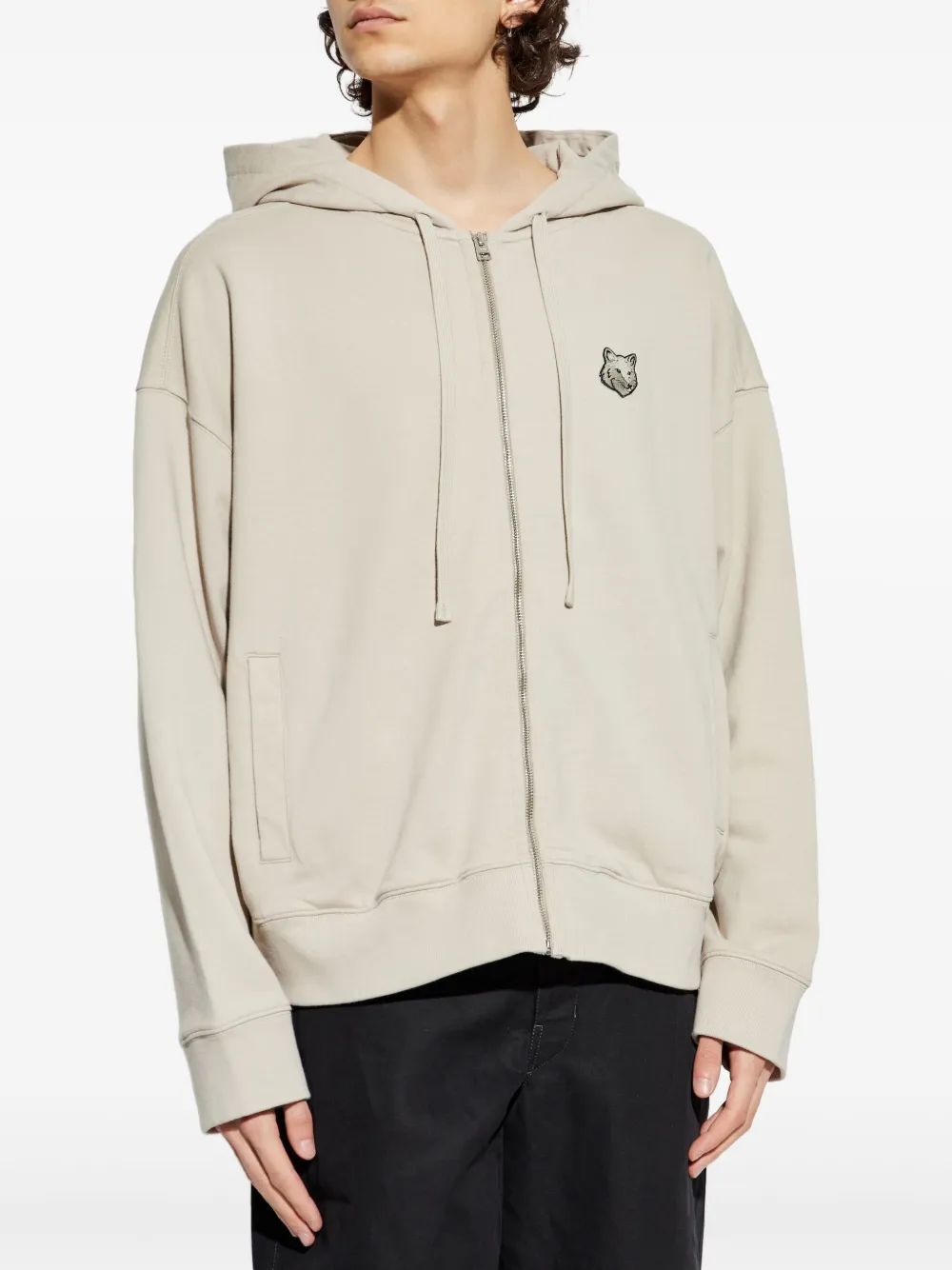Maison Kitsuné Hoodie met rits Beige