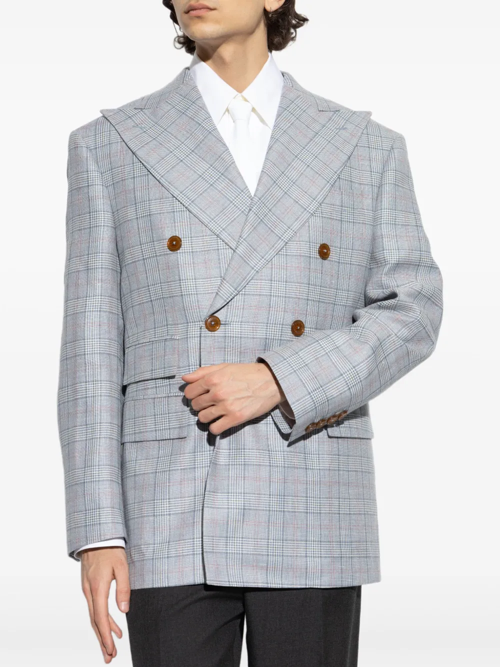 Vivienne Westwood Niesen geruite blazer met dubbele rij knopen Blauw