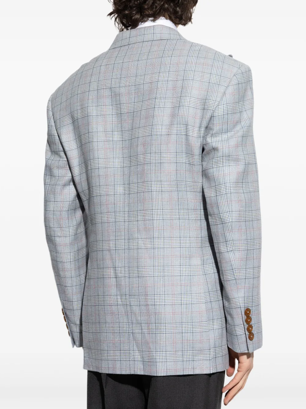Vivienne Westwood Niesen geruite blazer met dubbele rij knopen Blauw