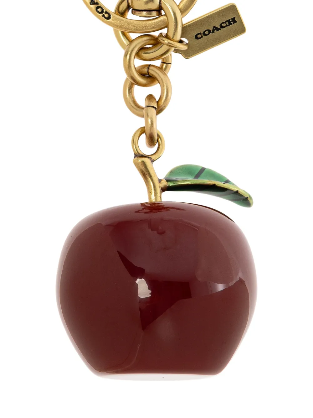 Coach Small Apple-motif Bag Charm In Gold