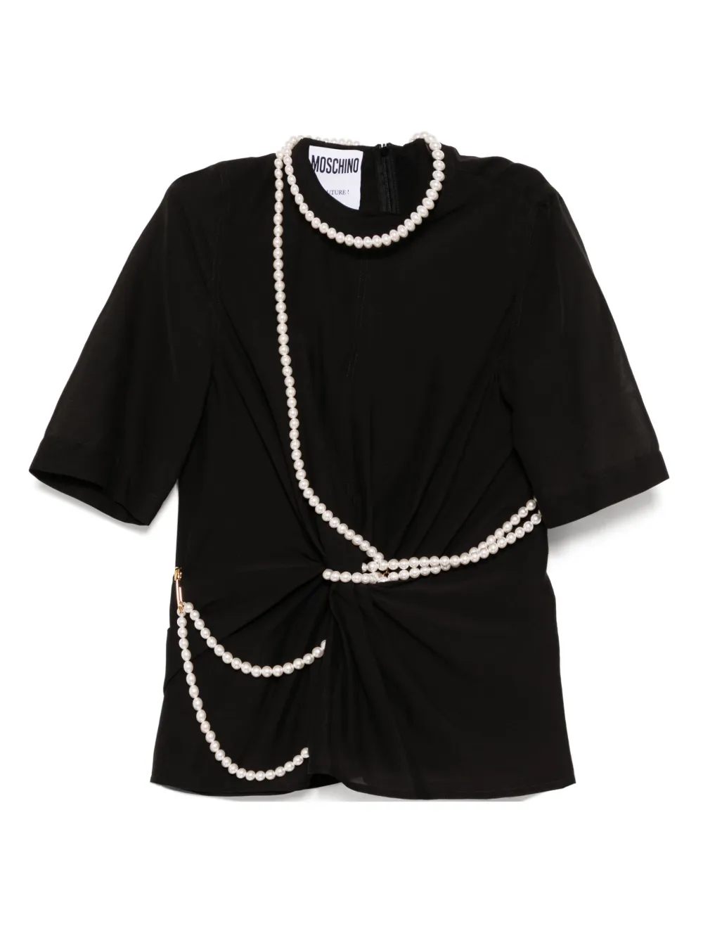 Moschino T-shirt verfraaid met parels Zwart