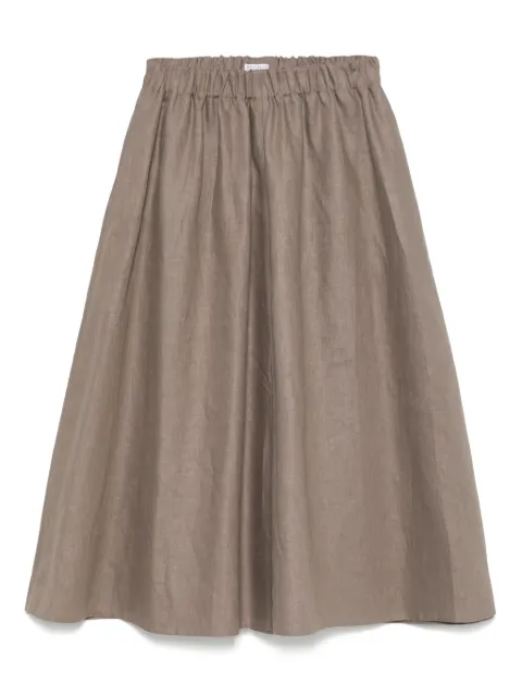 Brunello Cucinelli falda midi de lino
