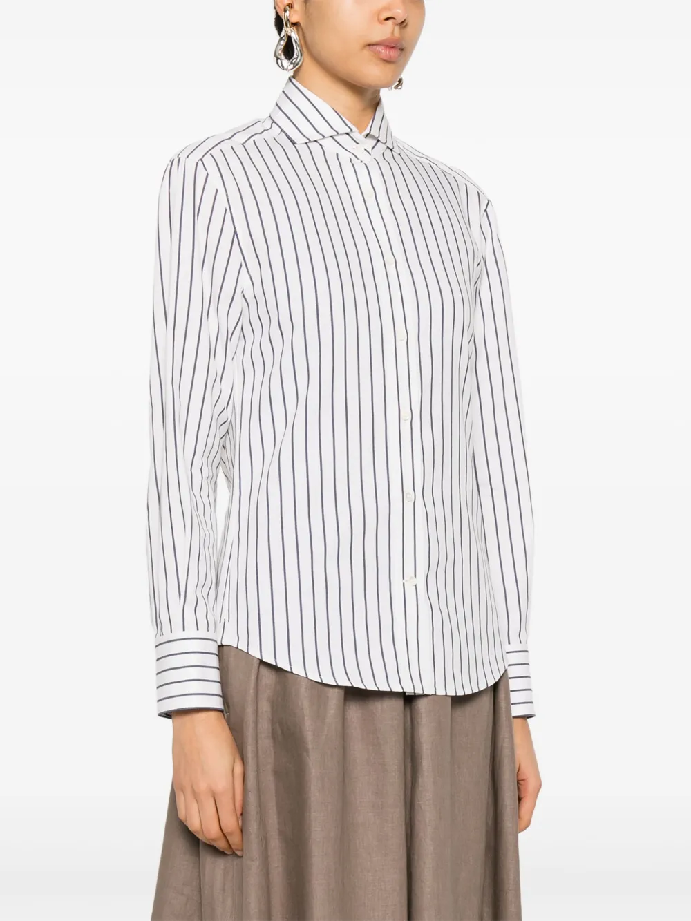 Brunello Cucinelli Gestreept blouse Wit