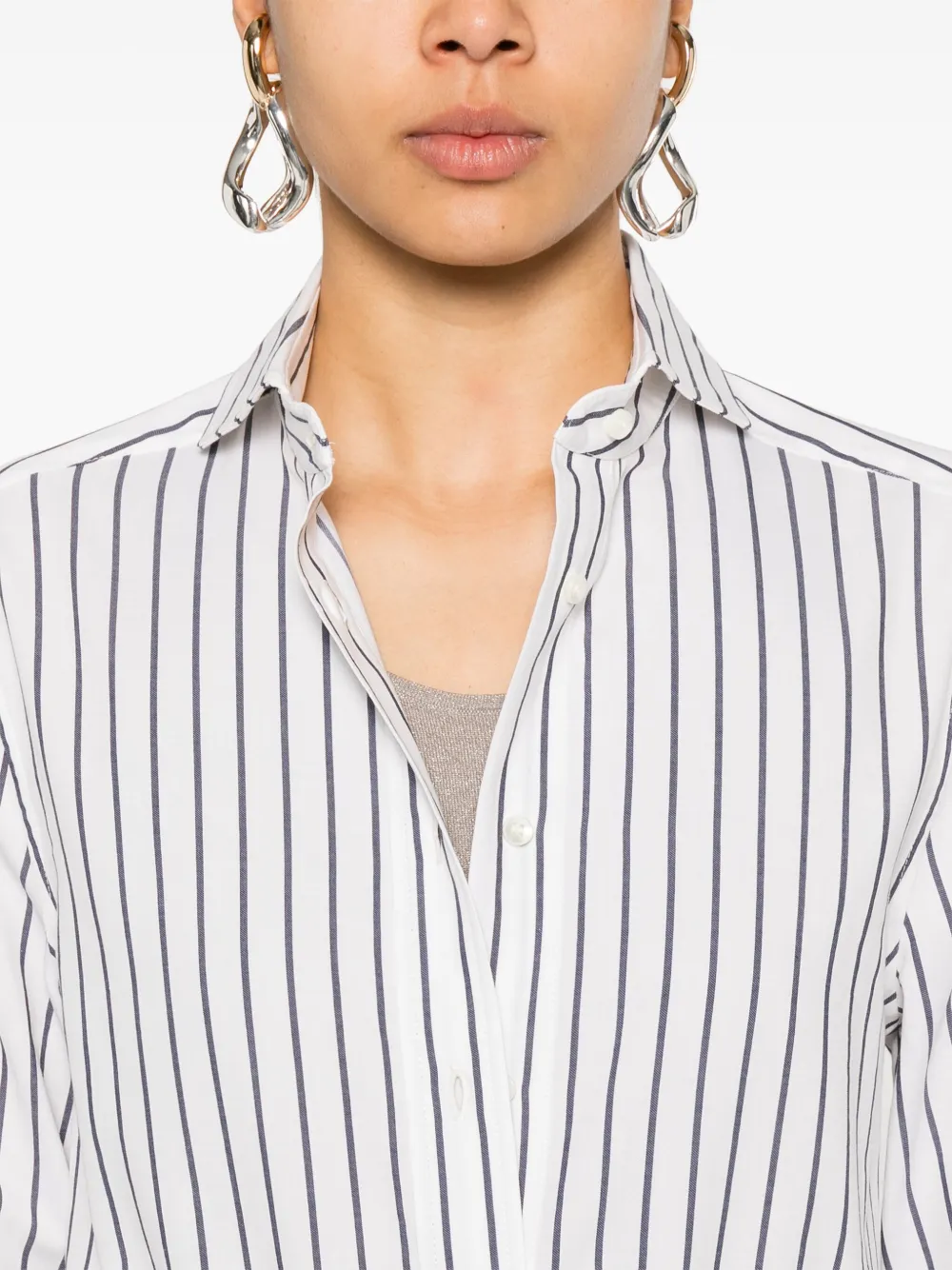 Brunello Cucinelli Gestreept blouse Wit