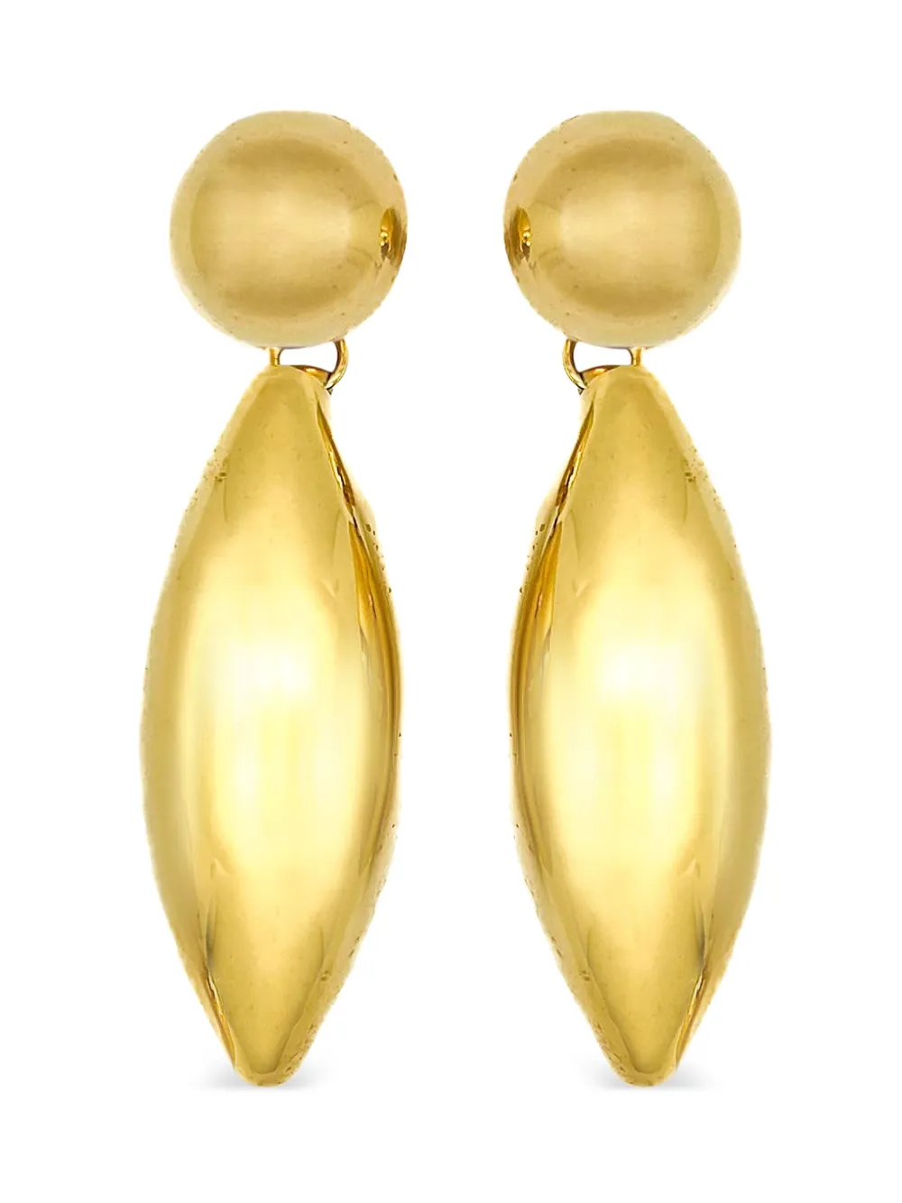 Pre-owned Jennifer Gibson Jewellery 1980s Bomb Dangle Earrings In Gold