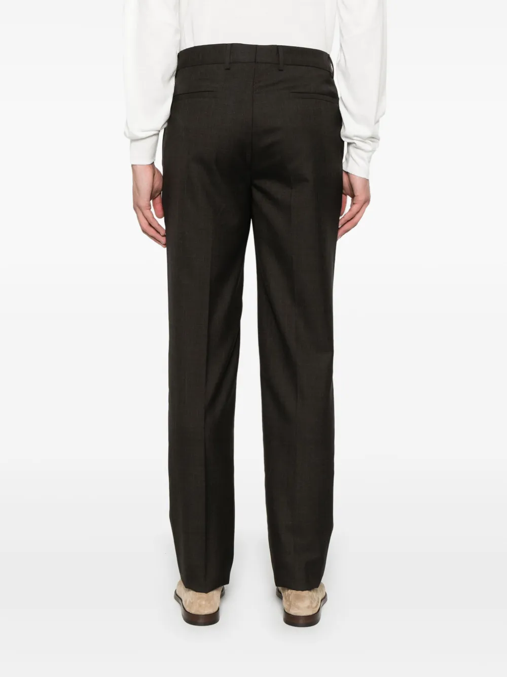 Brunello Cucinelli Broek van scheerwol Bruin