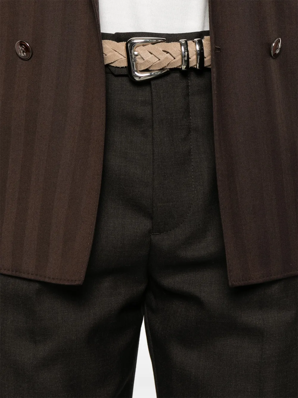 Brunello Cucinelli Broek van scheerwol Bruin