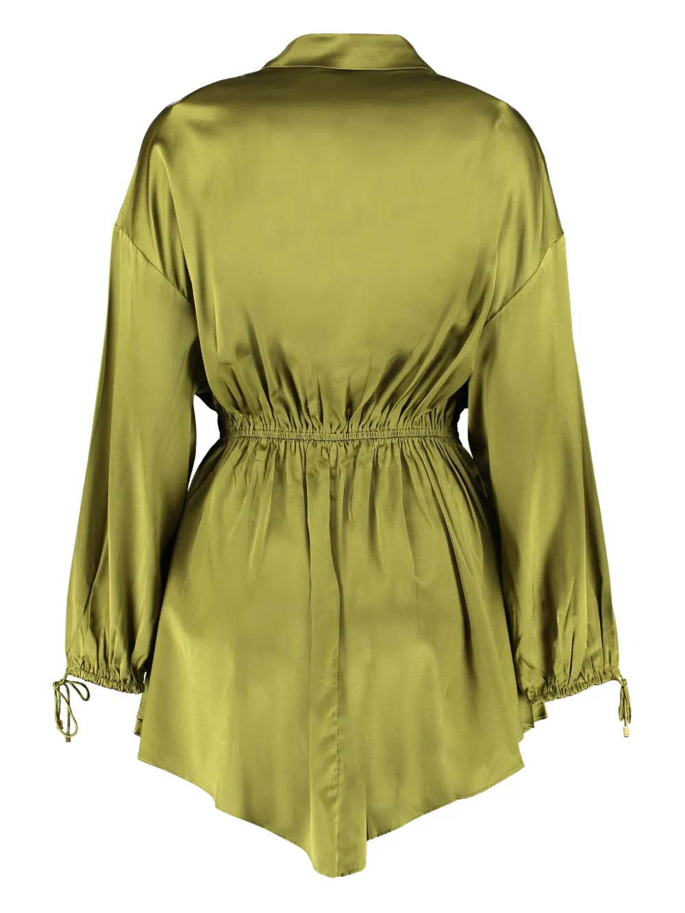 Retrofete satin button-up mini dress - Groen