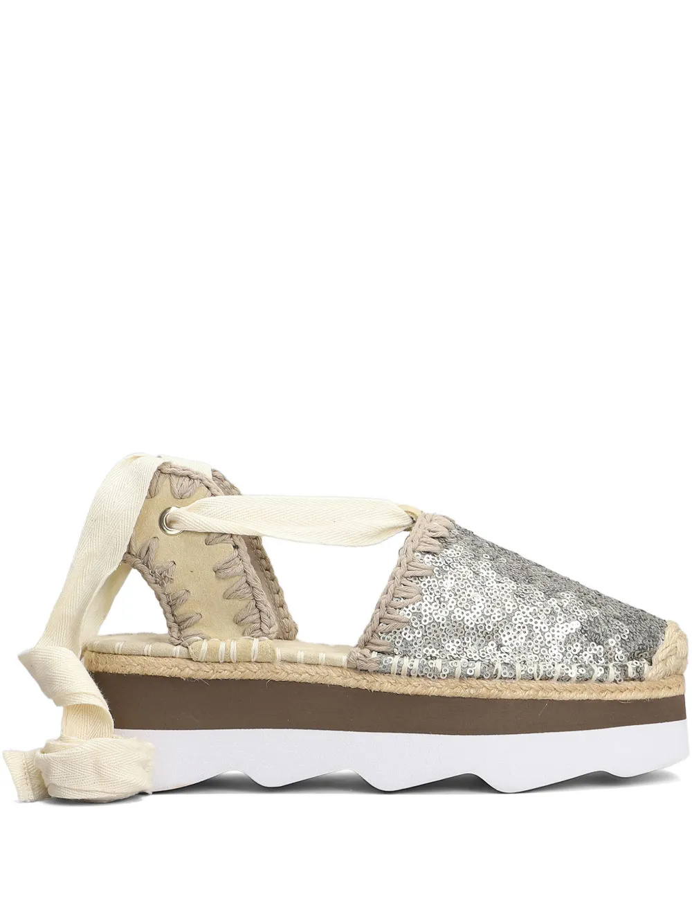 Mou sequinned espadrilles Silver