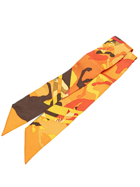 Hermès Pre-Owned foulard Ex Libris En Camouflage Twilly en soie 20e siècle