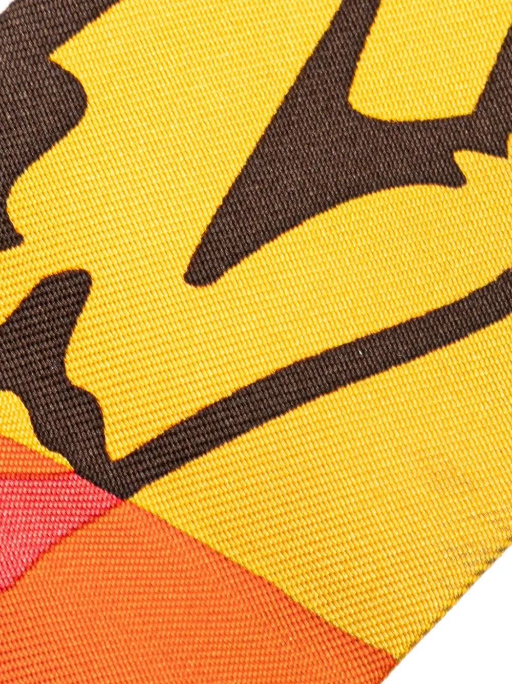 Pre-owned Hermes 20th Century Ex Libris En Camouflage Silk Twilly Scarf Scarves In 橘色
