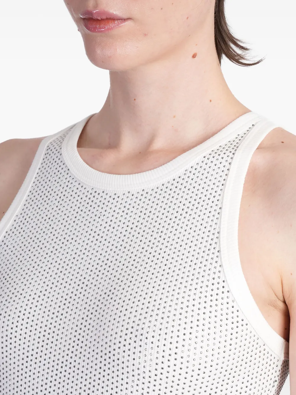 A Paper Kid Tanktop verfraaid met stras Wit