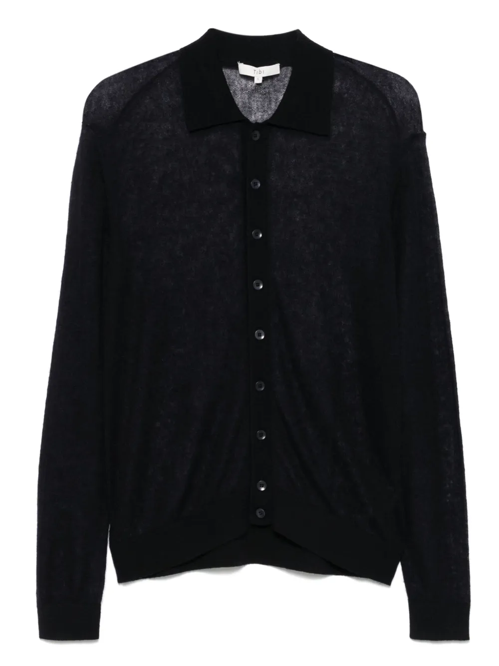 Tibi sheer polo-collar cardigan | Blue | Image 1