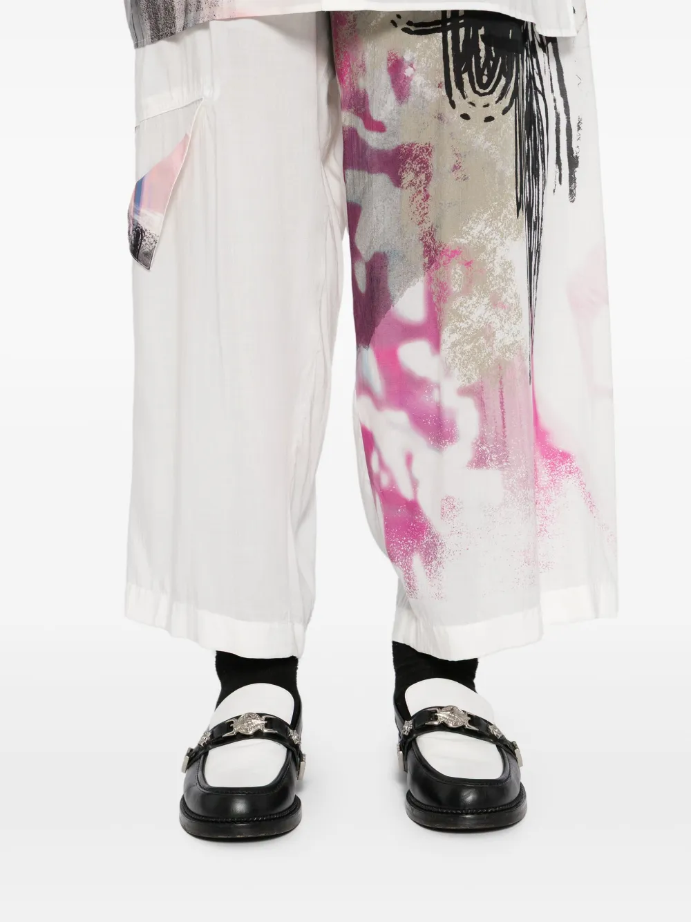 Yohji Yamamoto Broek met print Grijs