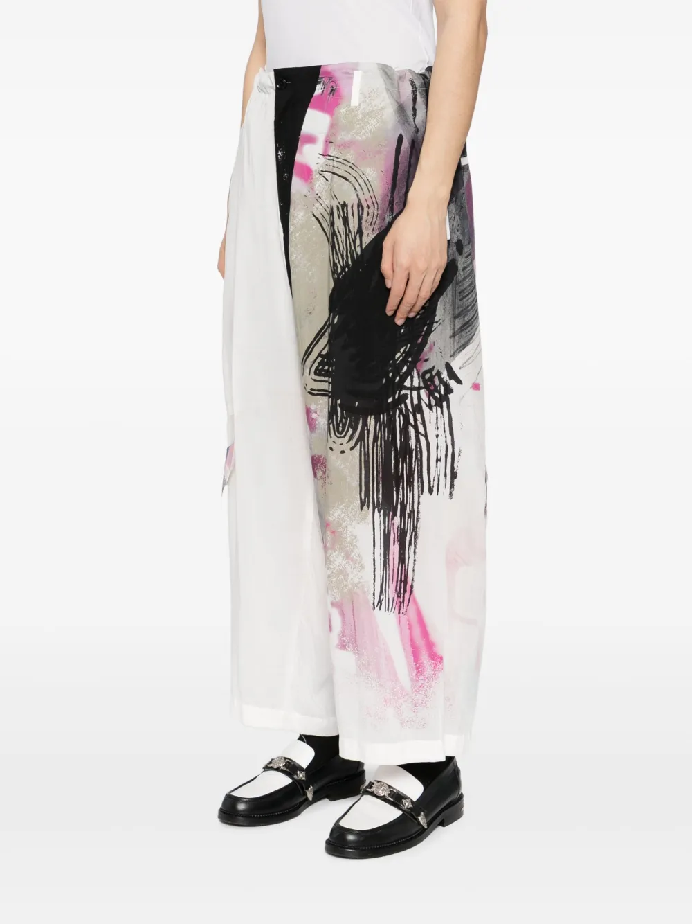 Yohji Yamamoto Broek met print Grijs